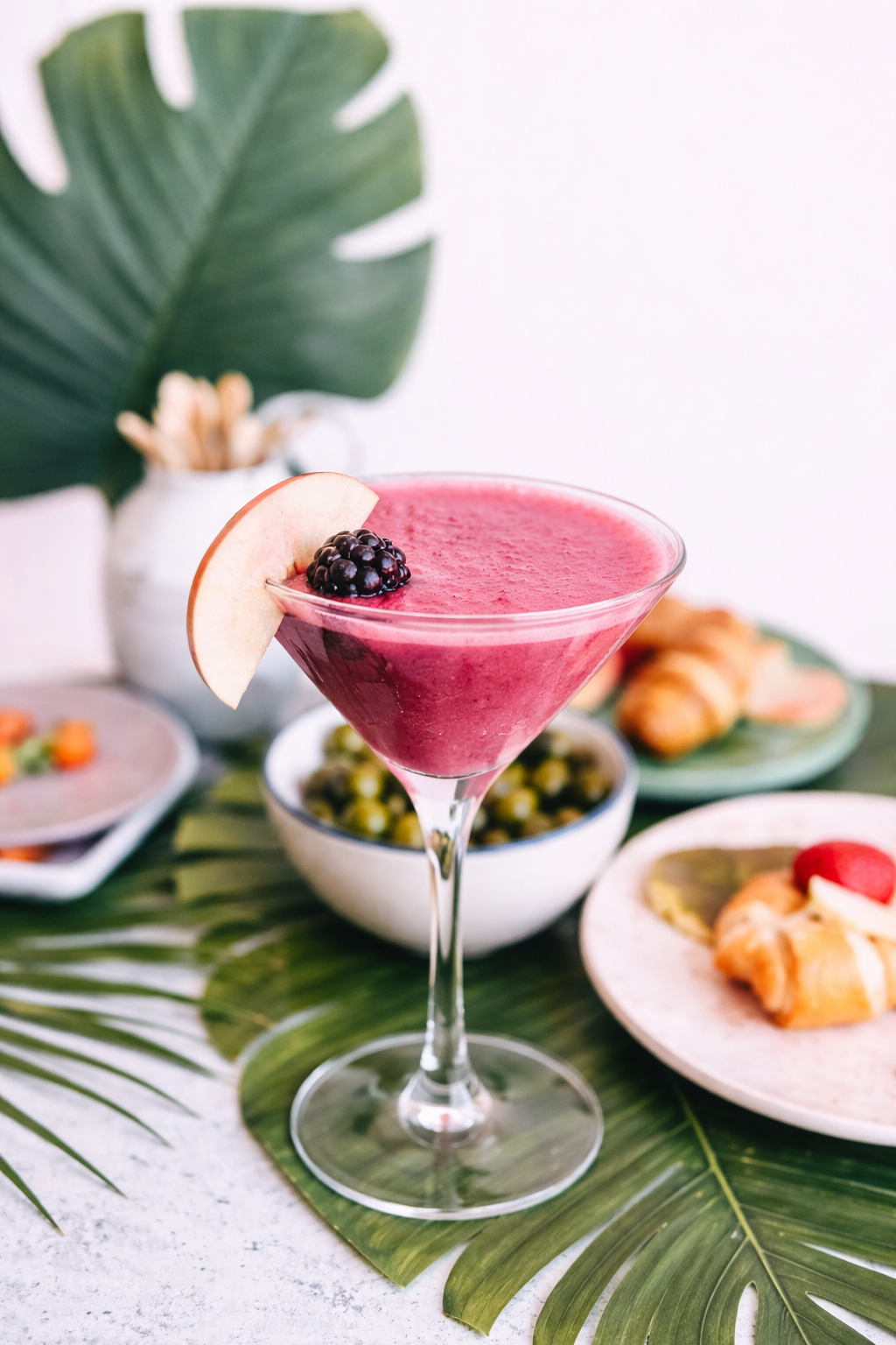 healthy pink matcha smoothie